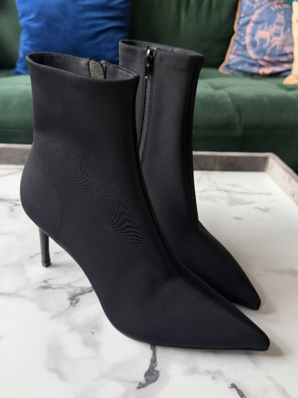 Jeffrey Campbell Black Pointed Toe Booties Size 8